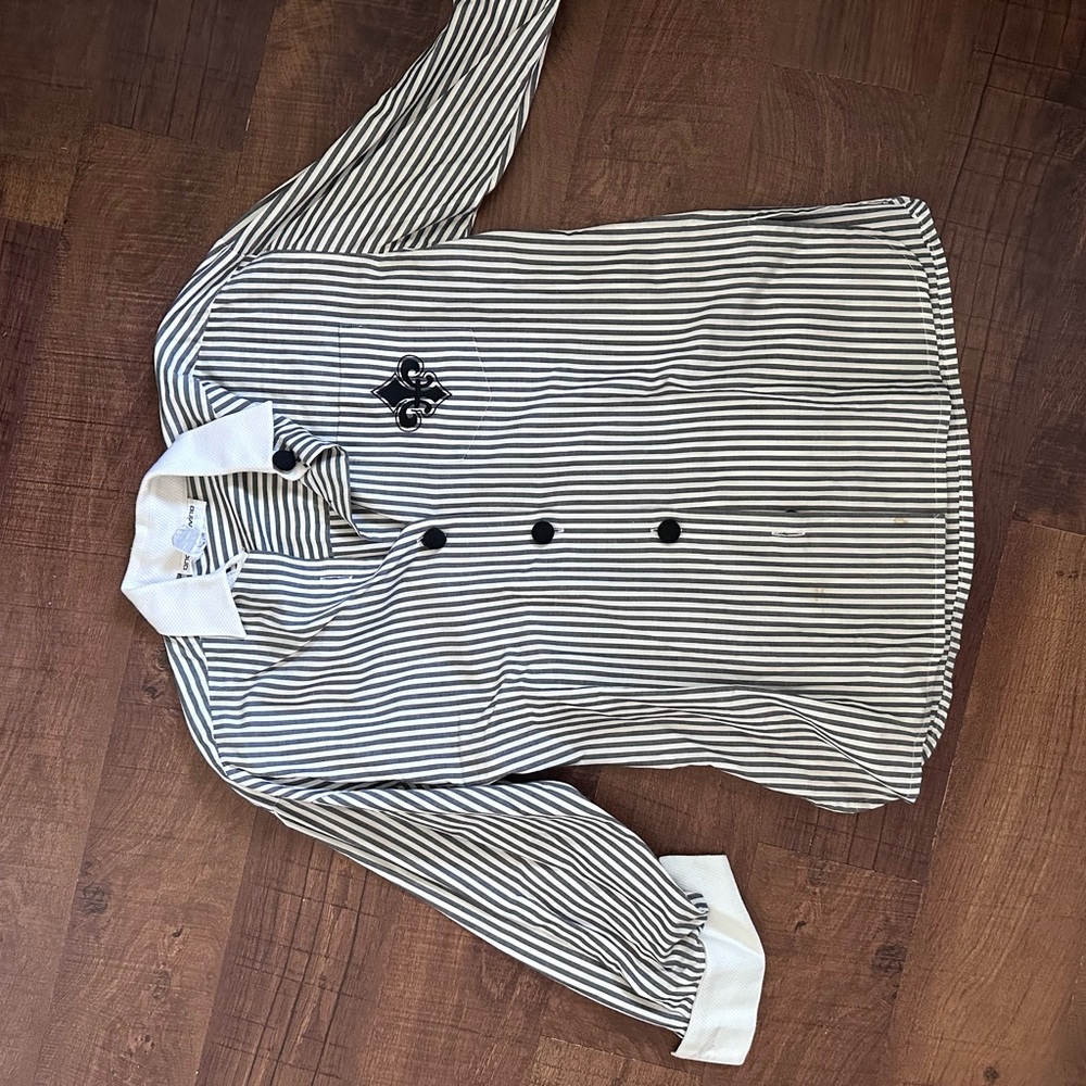 Andrea Jovine Monochrome Striped Button Down Shirt